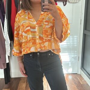 UO out from under Beach Boardwalk Buttondown Top. Size S